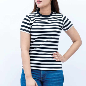 Camiseta de Mujer con Cuello en V, Manga Corta, Hombros Caídos, 100% Algodón Tejido, Corte Holgado Informal, Transpirable, Verano, 180g - Product Image 1