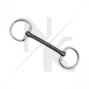 Bocado de titanio premium con anillo fijo y doble articulación para entrenamiento de equitación, fabricante OEM de artículos ecuestres. - Product Image 6
