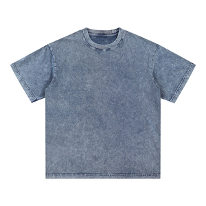 Men's <b>Oversized</b> Plain Knitted T-<b>Shirt</b> Acid Wash Short Sleeve O-Neck Solid Color Casual Fit T-<b>Shirt</b> For Men's Regular Fit Knitted - Product Image 3