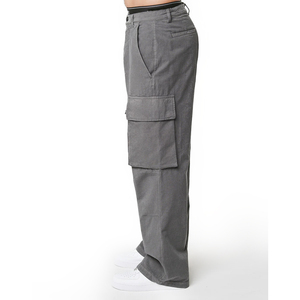 Pantalon cargo multi-poches personnalisé, durable, respirant, coupe large, streetwear, pantalon utilitaire ample pour homme, en toile de coton vintage - Product Image 6