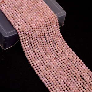 AAA+ Opal 3mm-4mm Micro Faceted Rondelle <b>Beads</b> Natural Peruvian Pink Opal Semi Precious Gemstone <b>Loose</b> <b>Beads</b> For Jewelry Making - Product Image 1