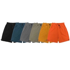 Shorts de plage gris uni pour homme, séchage rapide, taille à cordon, décontractés, en tissu polyester tissé - Product Image 3