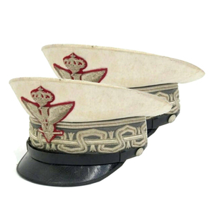 Gorra de Visera Bordada con Bullion Blanco y Emblema de Águila Dorada, Sombrero Formal para Hombre, 56-58CM, Hecho a Mano para Uso Profesional - Product Image 2
