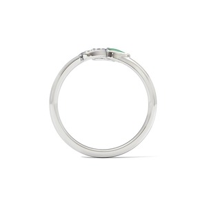 Anillo Abierto Minimalista Inspirado en el Pavo Real con Diamantes Naturales en Plata de Ley 925 para Mujer - Product Image 6