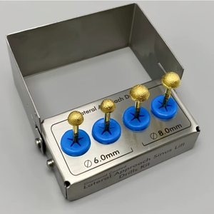 Kit de fresas dentales para elevación de senos con acceso lateral, fresas de implante recubiertas de diamante para membrana, fresa trepanadora de 6mm y 8mm con soporte - Product Image 6