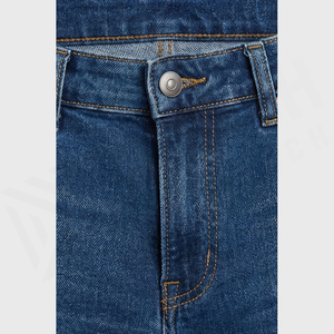 Jean en denim délavé coupe droite slim pour homme, taille mi-haute, en coton, style décontracté automne - Product Image 5