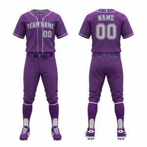 Conjunto de uniforme de béisbol de diseño personalizado, jersey con botones y pantalones para deportes de equipo - Product Image 1