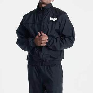 High Quality Men's Jackets lightweight plain solid smooth fabric waterproof tracksuit unisex oversize full <b>zip</b> nylon wear tracks - Product Image 6