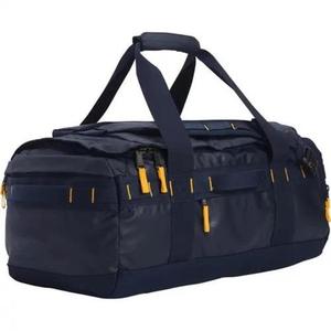 <b>Navy</b> Blue Nylon Duffel Bag With Yellow Zipper Pulls And Multiple Pockets For Storage And Durability - Product Image 2