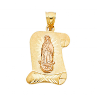 Pendentif personnalisable en alliage plaqué or 24 carats avec breloque chrétienne Vierge Marie, bijoux avec logo personnalisé, emballage classique pour enfants