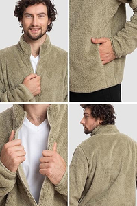 OEM Manufacturer Custom Blanket <b>Zip</b> <b>up</b> Winter Jacket Winter Warm Coat Custom Polar <b>Fleece</b> Jackets for <b>Men</b> - Product Image 5