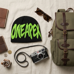 Gorro de Punto Negro Personalizado ONEAPEX con Logotipo Verde Neón, Gorro de Invierno, Estilo Urbano, Unisex, Fabricante Mayorista - Product Image 6