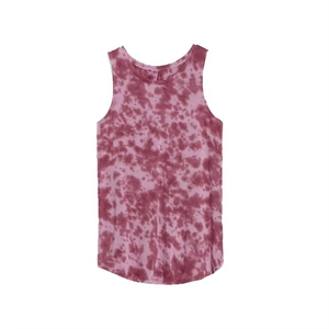 Débardeur tricoté sans manches tie-dye pour femme, col rond, décontracté, respirant, 100 % polyester, sportif, logo avant, longueur standard - Product Image 2