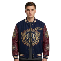 Veste bomber d'hiver en polyester/coton de haute qualité, personnalisable ODM OEM, avec broderie sur le devant, veste streetwear pour homme