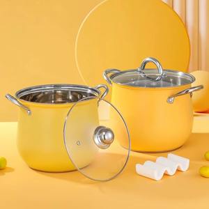 Casserole élégante en fonte émaillée avec couvercle en verre, casserole isolée pour le stockage des aliments chauds - Product Image 2