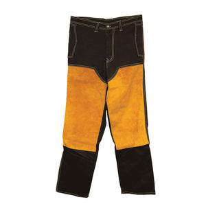 Pantalon de travail en cuir de vachette blanc, excellent pour la sécurité industrielle et la protection du corps - Product Image 2