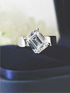 3CT Emerald Cut Moissanite Solitaire <b>Ring</b> 925 Silver Luxury Engagement Wedding Open Band <b>Ring</b> for <b>Friends</b> - Product Image 3