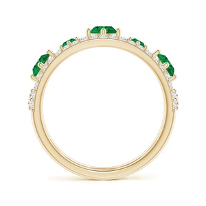 Bague de fiançailles en or massif 14 carats de style Art Déco antique, avec émeraude naturelle certifiée de 0,88 ct et design en grappe de diamants, vente en gros - Product Image 5