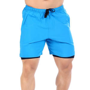 Design Your Own Logo Men Double <b>Layer</b> Shorts Solid Casual Quick Dry Breathable Eco-Friendly High Quality Best Selling - Product Image 1