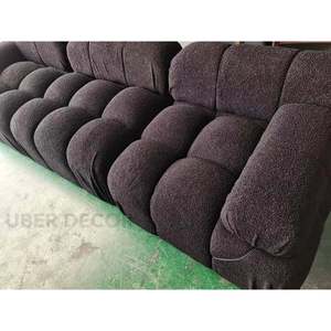 ModernMinimalist sofá de terciopelo de cordero para sala de estar Vintage muebles inspirados en combinaciones de tela Flexible módulos de sofá Perezoso - Product Image 3