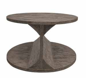 โต๊ะกาแฟทรงกลม ลายไม้แบบชนบท โต๊ะกลางสไตล์อินดัสเทรียล ฟาร์มเฮาส์ โต๊ะน้ำชาสำหรับห้องนั่งเล่น - Product Image 1