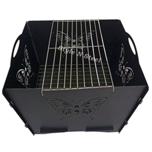 Brasero de Hierro de Lujo con Diseño de Mariposa, Pintura Resistente al Calor, Diseño Independiente, Calentador Exterior para Leña/Carbón - Product Image 1