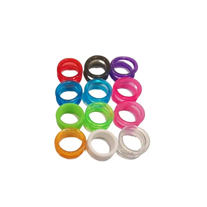 8 paires de ciseaux à anneaux pour les doigts, pour la coiffure et l'entretien des animaux, ensemble d'anneaux en silicone multicolores, prise US - Product Image 1