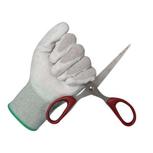 Gants de sécurité conducteurs en fibre de carbone HH.ESD, paume et doigts enduits, tricotés 13G 15G, pour salles blanches, électronique, optique, certifiés ISO - Product Image 2