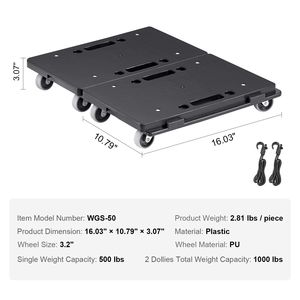 500 Lbs Capacity Furniture Dolly Portable 4-<b>Wheel</b> Heavy Duty Mover <b>Wheels</b> <b>Small</b> Furniture Rollers for Moving-4 <b>Wheels</b> - Product Image 3