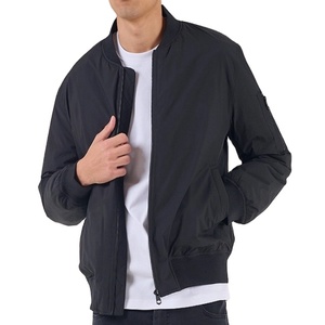 Chaqueta Bomber de Lona para Hombre, Talla Grande, Color Sólido, Cuello de Punto Plano, Informal, para Invierno, Cálida, Resistente al Viento, Transpirable, a la Moda - Product Image 1