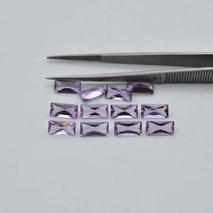 6x12mm certifié naturel rose améthyste facettes Baguette princesse coupe pierres précieuses non chauffée Rose De France améthyste pierre calibrée - Product Image 4