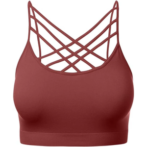 Sujetador deportivo personalizado para mujer con tirantes cruzados en la espalda, top corto para gimnasio, fitness, entrenamiento, ropa deportiva, fabricante mayorista OEM ODM - Product Image 3