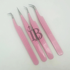 <b>Top</b> Trend Eyelash Extensions Tweezers <b>Pink</b> Color Tweezers Degree Curved Straight <b>Hot</b> Sale Eyelash Tweezers Paper Design - Product Image 4