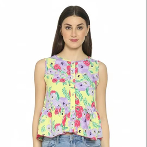 Camisa de Verano con Botones para Mujer, Ligera, Holgada, Informal, para Vacaciones en la Playa - Product Image 1