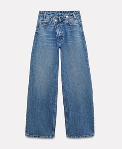 Jean en denim respirant pour femme, coupe droite, taille mi-haute, style décontracté d'été, double boutonnage, effet vieilli, écologique, délavé - Product Image 5