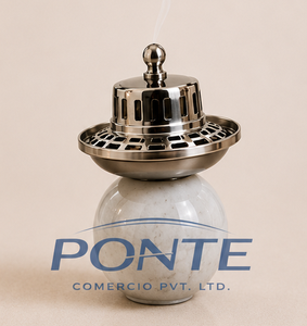 Quemador de incienso árabe de metal plateado con base de mármol natural, Mabkhara moderna para Bakhoor y Loban, decoración premium para el hogar y meditación. - Product Image 3
