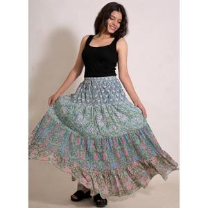 Bohemian Cotton Patchwork Maxi <b>Skirt</b>, Women's Handmade Festival <b>Skirt</b>, Ethnic <b>Summer</b> Wear <b>Skirt</b> - Product Image 3