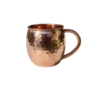 Fabricant en gros direct : Tasse en cuivre véritable artisanale, style baril antique, martelée, pour bière, et ensemble de vaisselle de bar en cuivre - Product Image 1