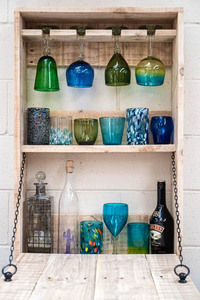 Rustic Reclaimed Timber <b>Wall</b> Mounted Bar Cabinet Folding <b>Shelf</b> Space Saving Home Bar <b>Storage</b> Display Furniture - Product Image 5