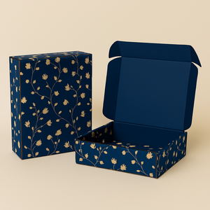 Caja de Cartón Corrugado Personalizada a Todo Color con Recubrimiento UV y Lámina Dorada para Regalos - Materiales Reciclados - Product Image 1