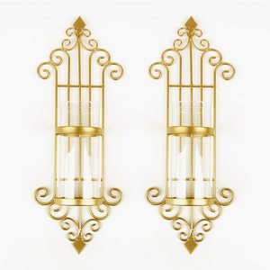 Iron Wall Candle Holders Decorative Wall Mounted Candle <b>Sconces</b> for Elegant Home Decor - Product Image 2