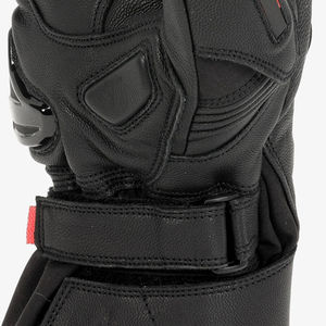 Gants de moto QASWA SPORTS Alpha Racing en cuir pleine fleur durables pour l'hiver, coupe-vent, respirants, avec fermeture auto-agrippante et compatibles écran tactile - Product Image 3