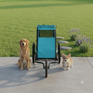 Remorque vélo pour chien KS-6200 8 pouces en alliage d'aluminium avec suspension indépendante, pivotante, légère et résistante à l'eau - Product Image 6