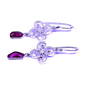 Wedding Wear Classic Sterling <b>Silver</b> Tanzanite Gemstone <b>Earrings</b> For Women - Product Image 2