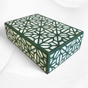 Handmade Wooden Jewelry Box With Hexagonal Inlay Design For <b>Dressing</b> <b>Table</b> <b>Decorative</b> Storage Organizer Case - Product Image 4