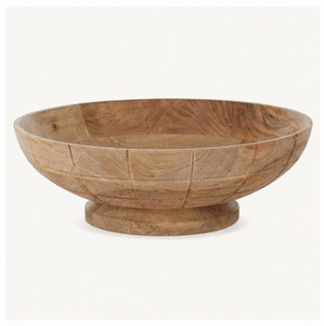 Modern Natural <b>Mango</b> <b>Wood</b> Footed <b>Bowl</b> Round Decorative Pedestal Serving <b>Bowl</b> for Fruit Salad and Snacks Premium Kitchenware <b>Bowl</b> - Product Image 1
