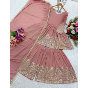 Hermoso conjunto de ropa de fiesta Kediy-Palazzo para mujer con Fancy Dupatta - Product Image 4