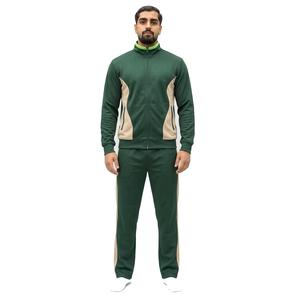 Survêtement Homme Vert Olive Bicolore Réversible Écologique 100% Polyester Streetwear Lourd Manches Longues Col Montant - Product Image 4