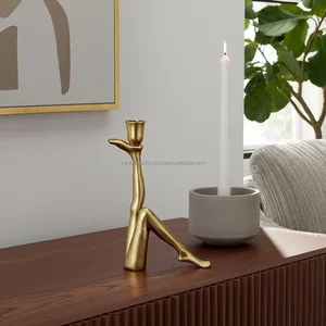 Porte-bougie en métal fait main de luxe pour centre de table de mariage, décoration de table à manger, décoration de la maison, fournisseur en gros Zahid exports - Product Image 1