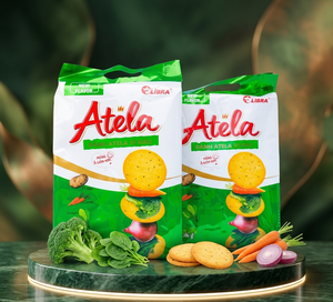 แครกเกอร์ผัก LIBRA Atela 228 กรัม ฮาลาล บิสกิตกรอบรสหัวหอม รสเค็มหวาน บรรจุซอง ผลิตภัณฑ์ FMCG เวียดนาม - Product Image 1